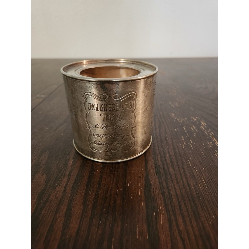 Vintage English Breakfast Tea Metal Canister Decorative Kitchen Storage Jar Farm